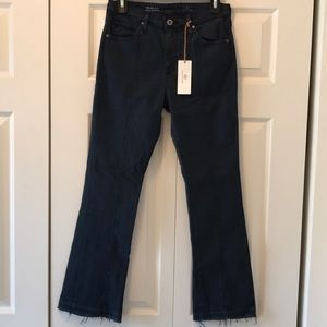 AG The Jodi Crop High Rise Flare Indigo Jeans